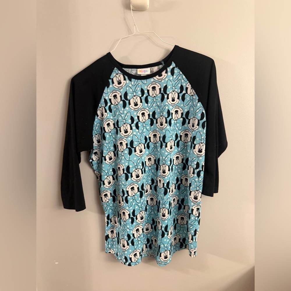 LuLaRoe Minnie Mouse Raglan Top (L)